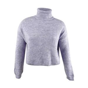 Sun + Moon Women's Boxy Turtleneck Sweater (L, Lilac Cloud)